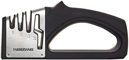 Miniatura 7 de Farberware Edgekeeper - Afilador de cuchillos de cocina de 3 etapas, 7.5 pulgadas, color negro