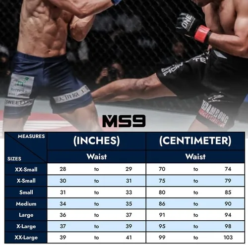 Miniatura 7 de MS9 Pantalones cortos de artes marciales mixtas para hombres, Grappling Kick Boxing BJJ Boxing