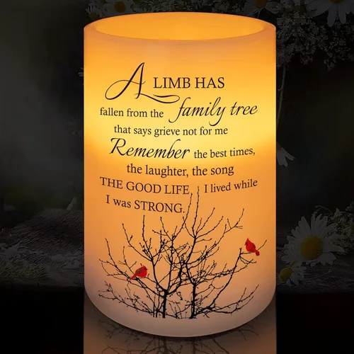 Miniatura 11 de Vela sin llama con luz LED de cera real con temporizador, regalo de condolencias por pérdida de un ser querido, regalos conmemorativos por pérdida