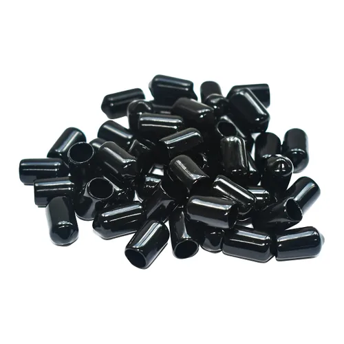 Miniatura 8 de 50 piezas de tapas de extremo flexibles de vinilo, tapas de extremo de goma, cubierta de protección de rosca de tornillo de goma negra de seguridad