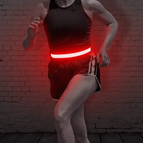 Miniatura 11 de BSEEN Cinturón LED para correr, cintura LED reflectante recargable por USB, cinturón de luz de seguridad intermitente para corredores, corredores
