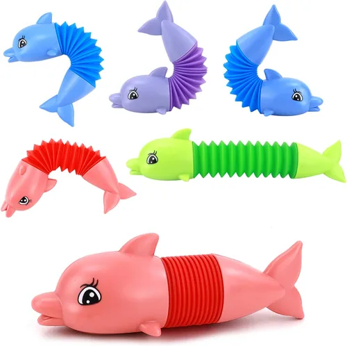 Miniatura 4 de Kryfa Tubo pop de animales, actividades de viaje por carretera para niños, artículos esenciales de viaje en avión para niños, juguetes sensoriales