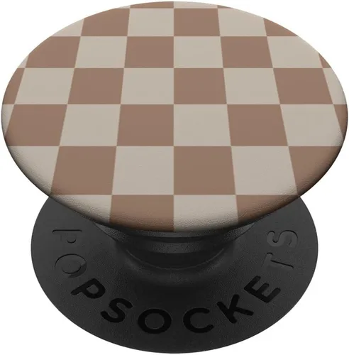 Miniatura 6 de Cute Classic Dark Brown Checkered Big Checkerboard PopSockets MagSafe PopGrip para iPhone