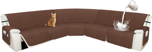 Miniatura 110 de Arfntevss Fundas de sofá modular reclinable, 100% impermeable, en forma de L, para sillón reclinable en forma de L, funda seccional lavable