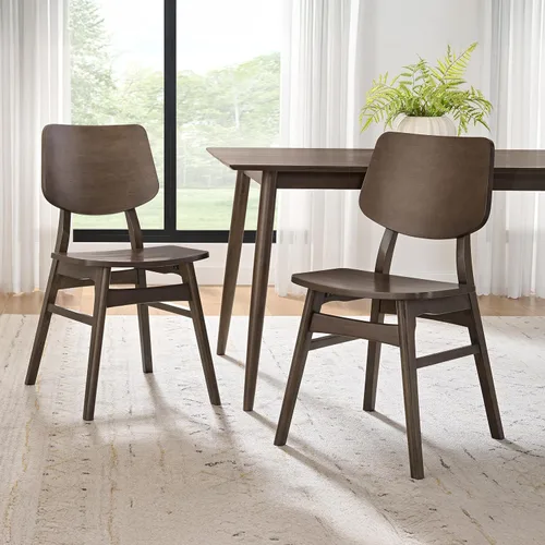 Miniatura 46 de Alaterre Furniture Calais Dining - Juego de 2 sillas de comedor moderno de mediados de siglo, juego de sillas de madera maciza con diseño