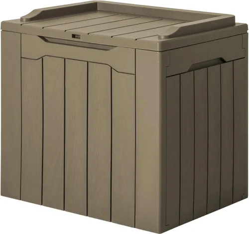 Miniatura 32 de JUMMICO Caja de resina de 31 galones, cajas de almacenamiento impermeables para interiores y exteriores para muebles de patio, cojines y Negro