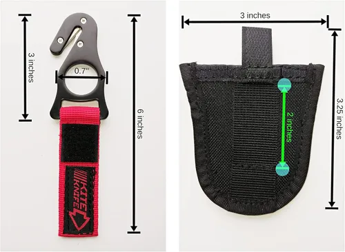 Miniatura 2 de haihong Arneses Kite Hook Safety-Cuchillos Parapente Parapente Paracaidismo con Bolsillo 2020 Rojo/Negro sk16