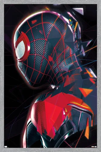 Miniatura 16 de Trends International Marvel's Spider-Man: Miles Morales - Póster de pared de perfil, 22.37 x 34.00 pulgadas, versión enmarcada en blanco
