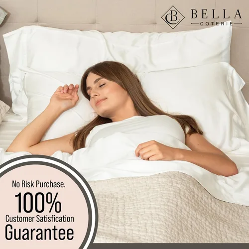 Miniatura 5 de Bella Coterie Juego de Sábanas de Viscosa de Bambú de Lujo Tamaño King 100% Cultivado Orgánicamente Ultra Suave Refrescante para Personas que