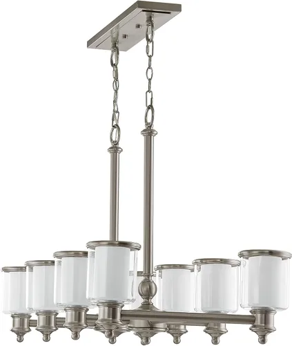 Miniatura 6 de Livex Lighting 40208-91 - Lámpara de araña lineal de transición con ocho luces de Middlebush Collection en Pwt, Nckl, B/S, Slvr. acabado, 41.75