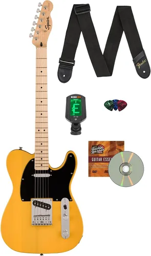 Miniatura 14 de Fender Squier Sonic Telecaster - Paquete California Blue con afinador, correa, púas y DVD de guitarra Austin Bazaar Azul (California Blue)