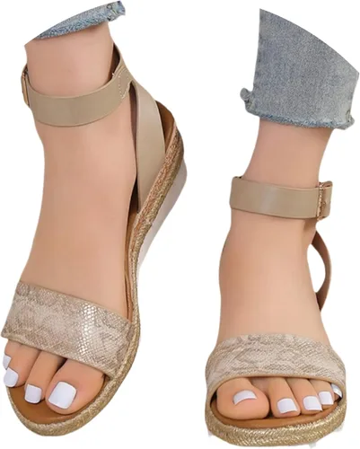 Miniatura 9 de Sandalias ortopédicas para mujer, tacones de cuña para mujer, pantuflas de caminar con soporte de arco, sandalias de cuña de verano elegantes