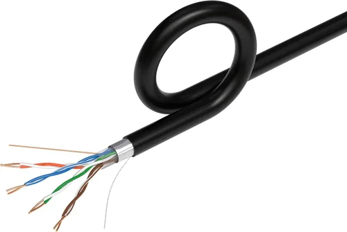 Cables Direct Online Cable de entierro directo CAT5e FTP de 500 pies para exteriores, 24 AWG, resistente a los rayos UV, sin blindaje, alambre de