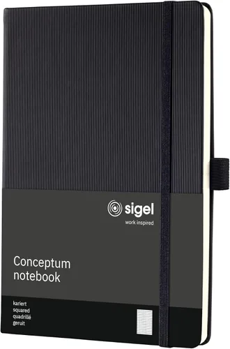 Miniatura 20 de Sigel Cuaderno CO120 CONCEPTUM®, negro, Tapa dura, liso con hoja guía rayada, aprox. A5, con numerosas características