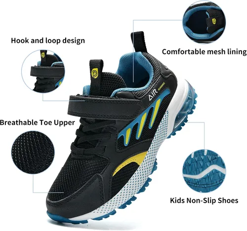 Miniatura 4 de Jinta Shoes Zapatos deportivos para niños y niñas, tenis deportivos, gimnasio, correr, correr, Azul