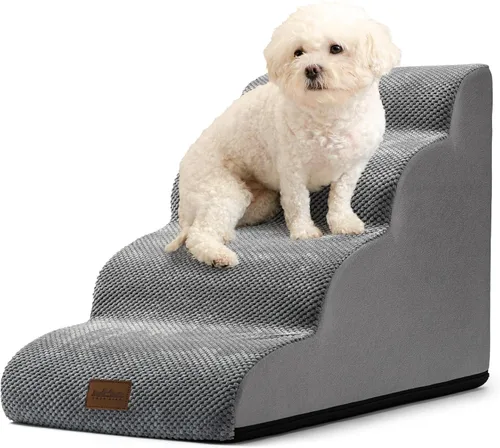 Miniatura 43 de COZY KISS Escaleras para perros pequeños de 11.8 pulgadas de alto, escalón curvado para cachorros, gatos mayores, rampa mediana para mascotas
