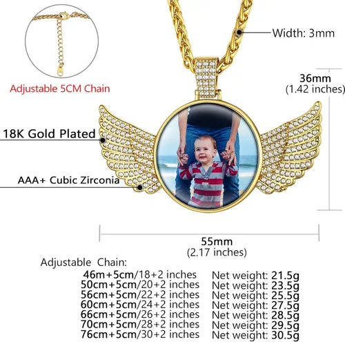 Miniatura 6 de Supcare - Collar con foto o etiqueta de perro para hombres, colgante de foto conmemorativo personalizado para mujeres y hombres