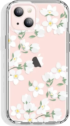 Miniatura 38 de GYZYA Funda transparente para iPhone 14 y iPhone 13 de 6.1 pulgadas con diseño de patrón, funda protectora delgada de TPU + parachoques a prueba
