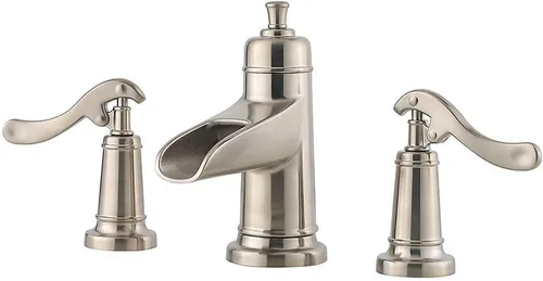 Pfister LG49YP1K Ashfield - Grifo de baño de 2 manijas y 8 pulgadas en níquel cepillado, modelo de eficiencia hídrica