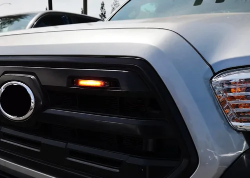 Miniatura 4 de iJDMTOY Kit de luces LED ámbar de lente ahumada compatible con Toyota Tacoma 2012 en adelante, juego central de 2 lámparas de marcador con cableado