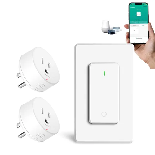 Miniatura 57 de Toma de control remoto, interruptor de luz y enchufe remoto greencycle con interruptor de luz inalámbrico, rango de 500 pies, no necesita cableado