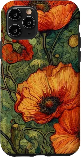Miniatura 27 de iPhone 16 Floral Van Gogh Style Poppy Flower Case