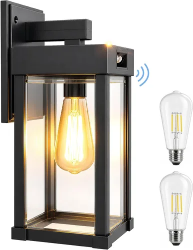 Luces Solares de Pared para Exteriores, Aplique con Sensor de Movimiento con 3 Modos de Iluminación, Luminarias de Porche Exterior del Atardecer al