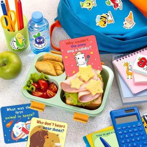 Miniatura 6 de 160 tarjetas de broma para niños, fiambrera, chistes para niños, notas inspiradoras para el almuerzo para niños y niñas, estudiantes, notas