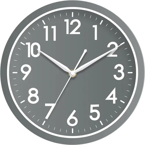AKCISOT Reloj de pared para baño de 10 pulgadas, relojes de pared analógicos pequeños que funcionan con pilas, silenciosos y sin tictac, estilo