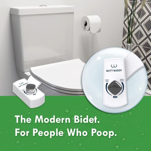 Miniatura 4 de BUTT BUDDY Duo - Accesorio para asiento de inodoro de bidé y rociador de agua dulce