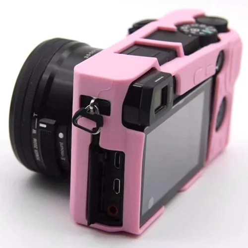 Miniatura 2 de Casos de cámara de silicona segura profesional Carcasa de goma para cámara Sony Alpha a6400 sin espejo (rosa)
