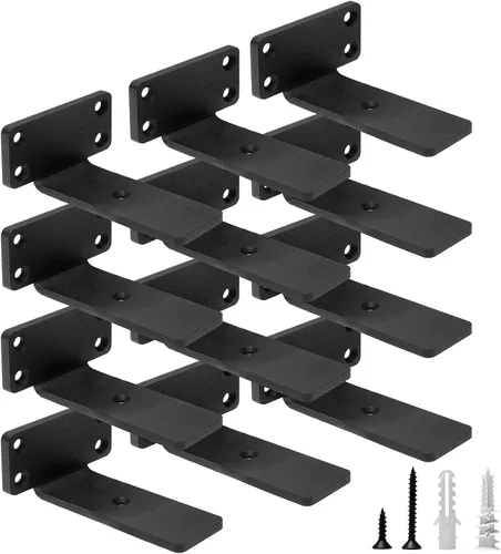 Miniatura 22 de HITOMEN Soportes de estante flotante de servicio pesado, accesorios de estantes ocultos de 8 pulgadas (1/5 pulgadas de grosor), soportes de hierro
