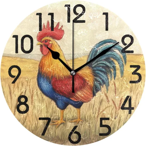 Miniatura 29 de Pretty Sping Flowers Birdhouse Family Birds Reloj de pared redondo, 10 pulgadas, analógico, silencioso, sin tictac, para el hogar, cocina, sala