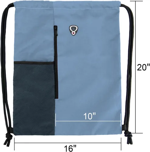 Miniatura 2 de Mochila con cordón, con estilo deportivo, bolsa de gimnasio para mujeres, hombres y niños, bolsa de gran tamaño con zíper y bolsillos de malla