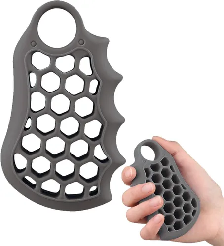 Fortalecedor de agarre de mano, 1 ejercitador de agarre de antebrazo, diseño de panal de abeja, agarre de silicona para aliviar el estrés para