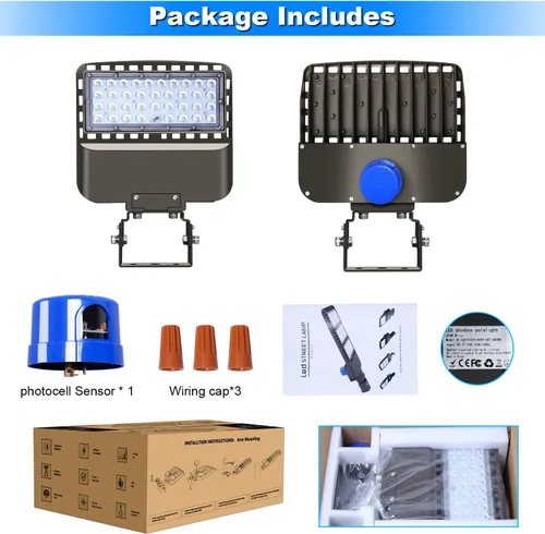 Miniatura 8 de Luces LED de estacionamiento de 22500 lm para uso comercial con pivote equivalente a 600 W, brillantes, montaje en pared, de atardecer a amanecer