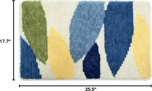 Miniatura 2 de Apeso Alfombra de baño con patrón de plantas, ultra absorbente, antideslizante, lavable a máquina, alfombra de felpa gruesa, microfibra suave