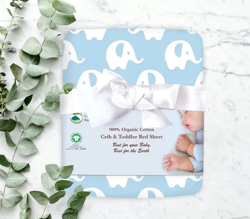 Miniatura 6 de Sábanas bajeras 100% de algodón orgánico para colchones estándar de cuna y niños pequeños, 28 x 52 pulgadas y hasta 6 pulgadas de grosor. Niños