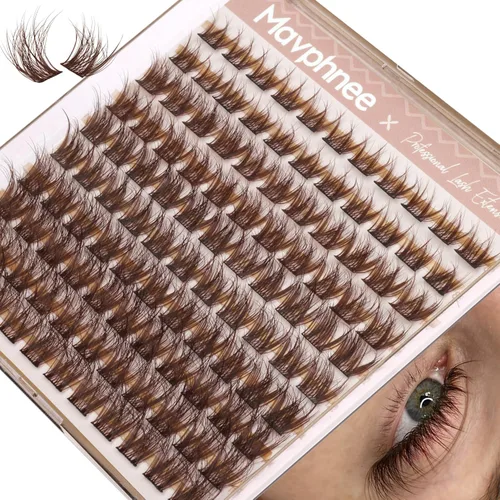Miniatura 36 de Extensiones de pestañas en racimo naturales DIY, extensiones de pestañas en racimo con curva C, extensiones de pestañas en racimo para ojo de gato