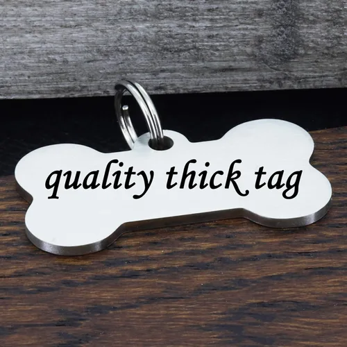 Miniatura 4 de Ultra Joys Etiqueta de identificación de mascotas de acero inoxidable con grabado frontal y trasero, etiquetas personalizadas para perro y placa