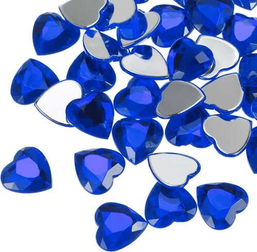 Miniatura 44 de MECCANIXITY 20 piezas de diamantes de imitación acrílicos de corazón de 0.787 pulgadas (0.787 in) con parte trasera plana, gemas de plástico