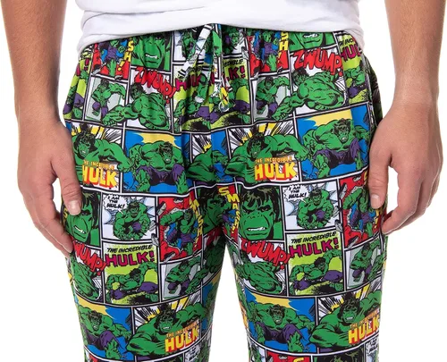 Miniatura 3 de Marvel - Pantalones de pijama para hombre, diseño de cómic clásico The Incredible Hulk