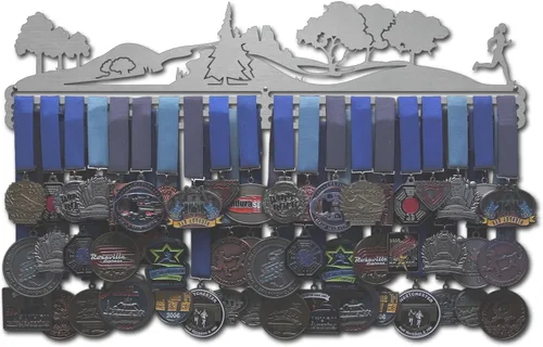 Miniatura 9 de Allied Medal Hangers - Trailscape - Corredor masculino o femenino - Múltiples opciones de tamaño disponibles - Soporte para premios deportivos