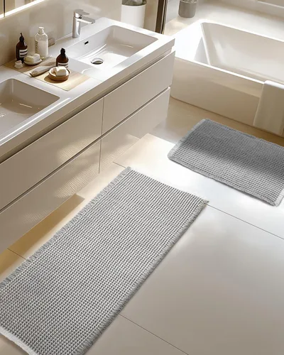 Miniatura 9 de Furicher Juego de alfombras de baño grandes con diseño de gofre, antideslizantes, ultra absorbentes, para decoración de baño, juego de alfombras