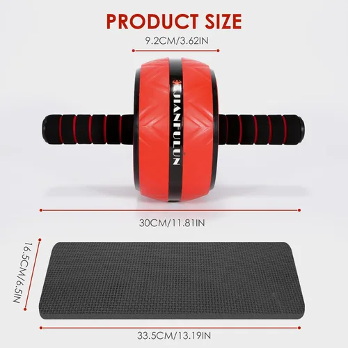 Miniatura 6 de Rueda de rodillo abdominal, equipo de entrenamiento abdominal para entrenamiento de fuerza abdominal y central, ruedas de ejercicio para gimnasio