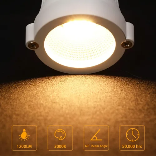 Miniatura 4 de Cabezales de iluminación de pista de 12 W, cabezales de luz de riel H para iluminación de acento, tareas, obras de arte, hogar, luces de pista Blanco