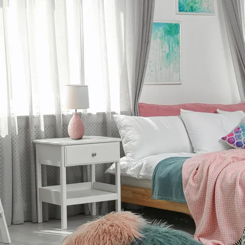 Miniatura 5 de Simple Designs LT1193-PNK Lámpara de mesa de cerámica ovalada refinada y texturizada de 14.17 pulgadas, para sala de estar, dormitorio, oficina, Rosa
