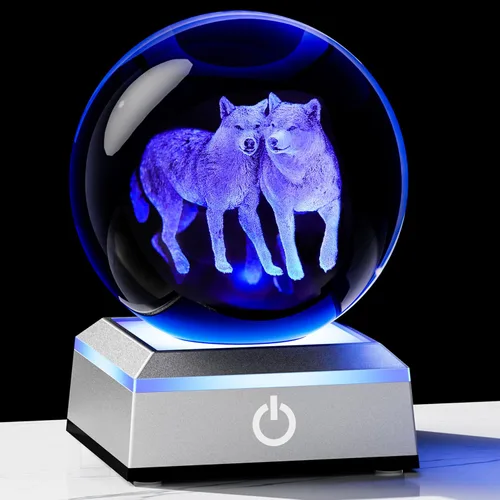 Miniatura 10 de Figura de Escultura 3D de Guepardo en Bola de Cristal con Base de Luz Colorida, Regalos de Guepardo para Mujeres y Hombres en Navidad y Cumpleaños