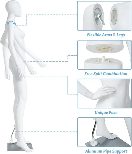 Miniatura 3 de Maniquí de cuerpo completo Maniquí Femenino - Cuerpo Maniquíes, Maniquíes Cuerpo Femenino (Blanco - style2)