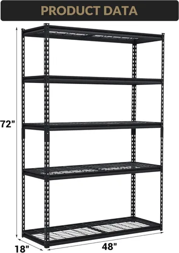 Miniatura 3 de GarveeTech Estantería de garaje resistente, 48 pulgadas de largo x 18 pulgadas de ancho x 72 pulgadas de alto, estantes de almacenamiento